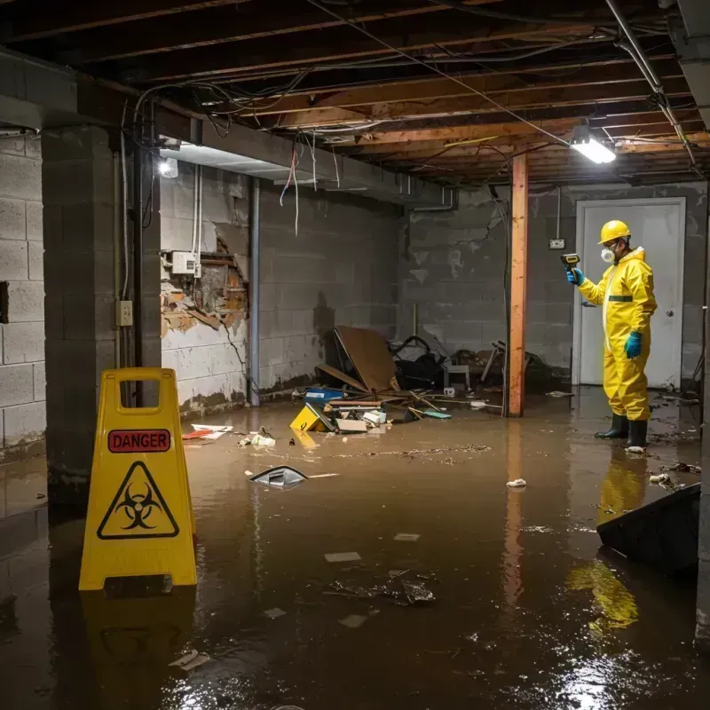 Flooded Basement Electrical Hazard in Lake Camelot, IL Property